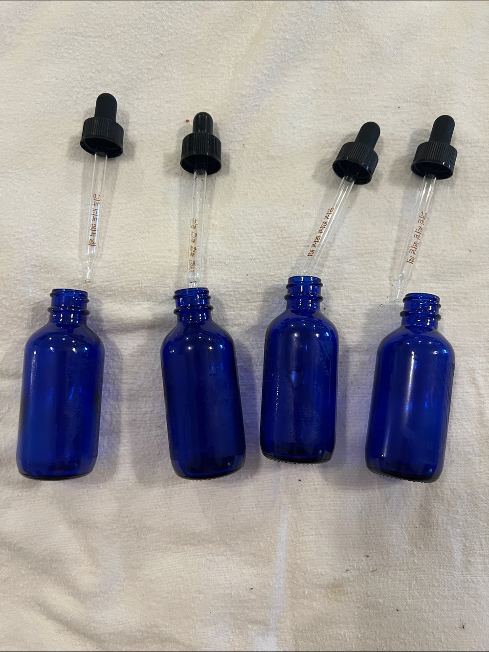 Cobalt Blue Glass Dropper Bottles (Set of 4) - Home Accents